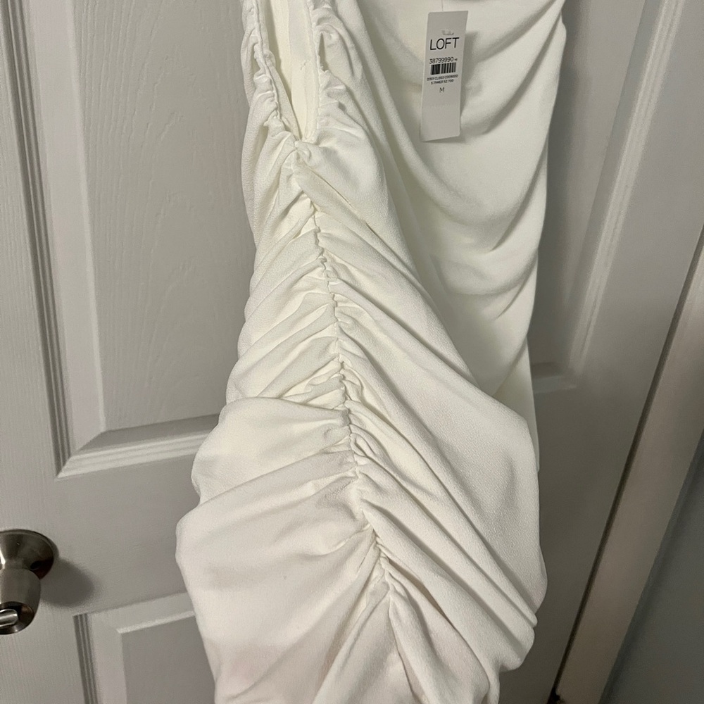 NWT Ruched White Cami - Boat Neck - Picture 5 of 6